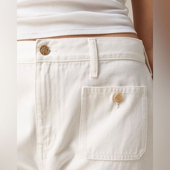 NEW J CREW Sailor mid-rise relaxed demi-boot jean in white - Picture 3 of 9